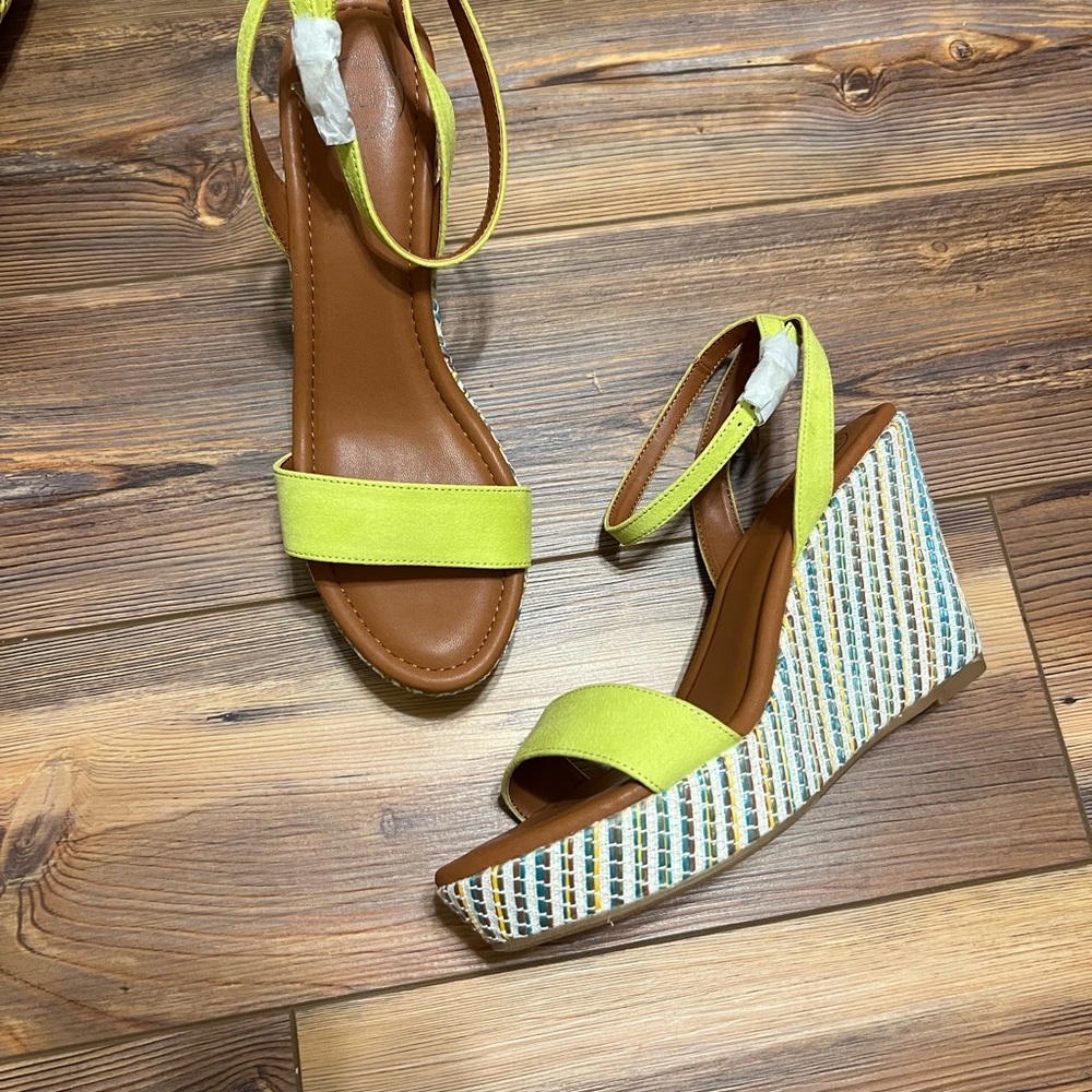 PRICE DROP: Women's Green Wedge Sandals